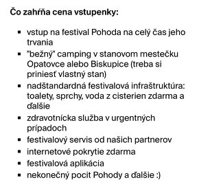 Pohoda festival listok - 3