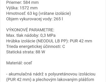 Akumulačka 120 alebo 265 litr. - 3