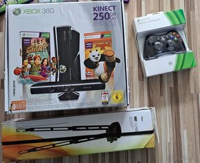 Xbox 360 slim 250gb+Kinect+Držiak na TV+nabijací systém - 3