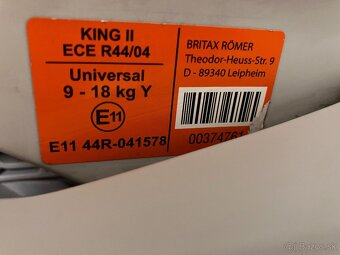 Autosedačka Britax Römer King II (9kg - 18 kg) - 3