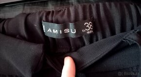 Čierne elegantné vzdušné nohavice Amisu s opaskom - 3