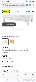 Predam komodu Hemnes s 3 zásuvkami. - 3