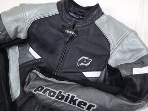 Probiker PRX-12 Silver pánska kožená moto kombinéza 52 L - 3