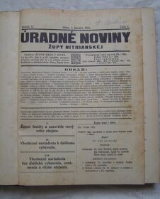 Uradné noviny župy Nitrianskej...2 kusy,rok 1924 a 1926. - 3