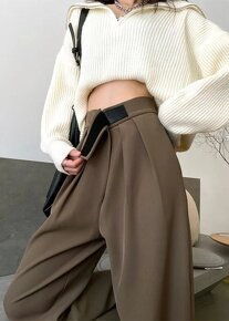 Hnedé nohavice na suchý zips, veľkosť S - 3