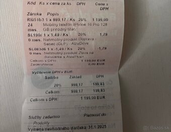 iphone 16 PRO 128 GB Prírodný titán/Záruka 12/26 - 3