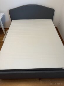 Manželská posteľ IKEA Hauga 160x200 cm s matracom a roštom - 3