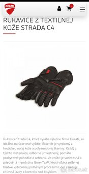 NOVE nenosene moto rukavice DUCATI goretex velkost 9 - 3