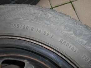 Disky + zimné pneu Barum POLARIS 185/60 R14 82T - dojazdenie - 3