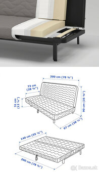 NYHAMN rozkladacia 3-pohovka s penovým matracom - 3
