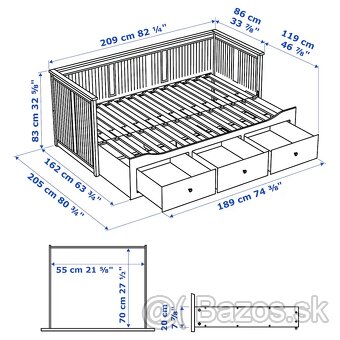 Manželská posteľ Hemnes - 3