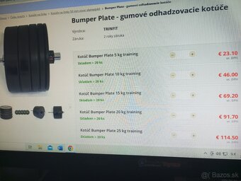 Bumper gumové odhadzovacie olympijské kotúče  2 x 15 kg/50mm - 3