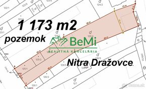 Pozemok Nitra Dražovce 1 173 m2 , prístup z dvoch strán ID 5 - 3