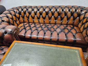 Chesterfield štýl,kožená,farba western 3+1+1 - 3