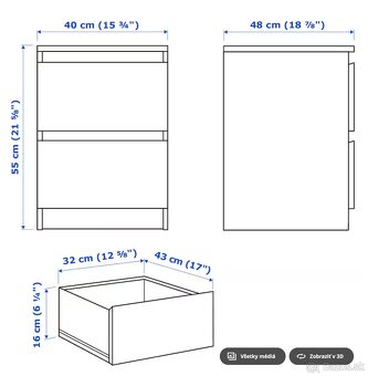 Nočné stolíky IKEA MALM - 3