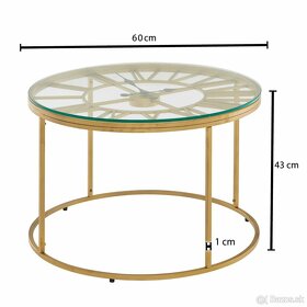 Konferenčný stolík hodiny zlaté - 3