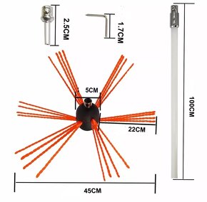 Rotačná kefa na čistenie komína - 3
