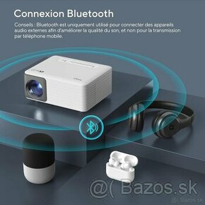 Mini projektor s 2,4G WiFi, natívny 720P Bluetooth 5.1 - 3