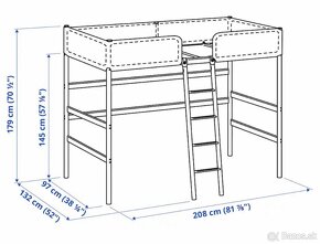 Predám kovovú posteľ IKEA - 3