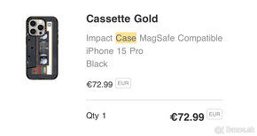 nový kryt Casetify iPhone 15 Pro, MagSafe, Cassette Gold - 3