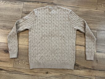 Ralph Lauren béžovo hnedý pánsky sveter cable-knit M - 3