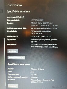 Notebook ACER 15.6" - 3