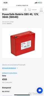 PowerSafe Batéria SBS 40, 12V, 38Ah (SBS40) KÓD - 3