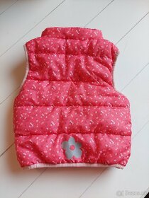 Dievčenská prešívaná vesta, vzorovaná červená, 86 - 3