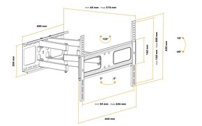 AlzaErgo M310B Convey, kĺbový, 37"-70" - 3