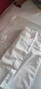 Biele zdravotnicke unisex nohavice S - 3