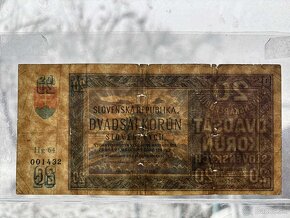 ►►►20 Slovenských korún r. 1939 Hg 64 Neperforovaná◄◄◄ - 3