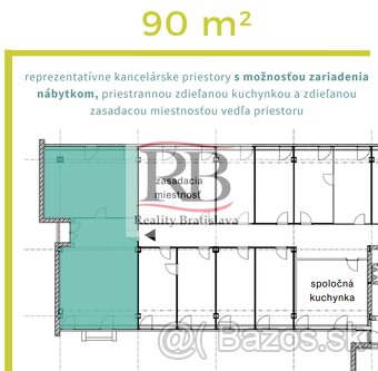 Reprezentatívny priestor 90m2 s parkovaním v Office Centre J - 3