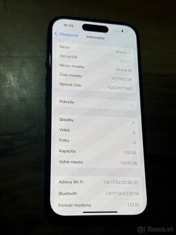 Predám Apple iPhone 15 128GB Black Malé známky opotrebovania - 3