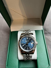 Luxusne Automaticke  SEIKO MOD DATEJUST BLUE - 3