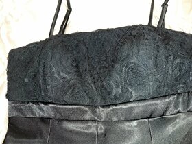 Čierne saténové šaty so vzorovaným živôtikom zn.Planet Paris - 3