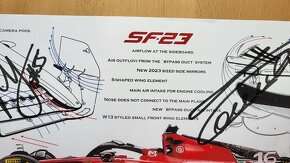 Technický výkres SF-23 Ferrari F1 autogram Leclerc a Sainz - 3