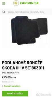 Podlahové rohože ŠKODA OCTAVIA III alebo IV - 3