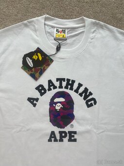 A Bathing Ape (BAPE) OG Purple Camo Ape T - shirt - White - 3