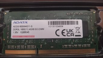 RAM pre NoteBook ADATA DDR3L 4GB 1600MHz  a 2GB+1GB - 3