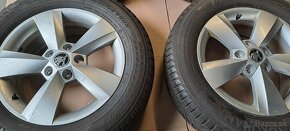 Predám originál alu set Škoda 16"-5x112+215/60r16 zimné - 3