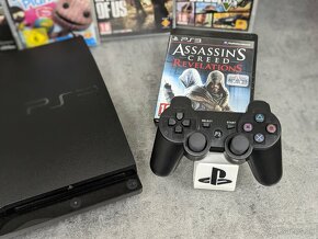 Playstation 3 Slim 1 ovládač, 5 hier (GTA, CoD, Last of Us+) - 3