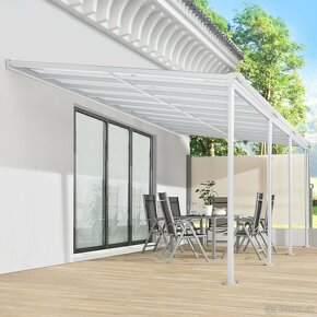 Hliníková pergola Borneo 4 x 3 a 6 x 3 -šedá a transparentná - 3