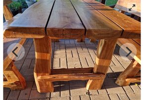 Stôl a lavice z masívneho dreva - 3
