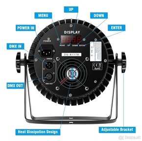 LED PAR reflektory RGBW+A 200W - 3