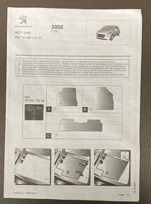 Rohože textilné Peugeot 3008 I., OEM:16 090 722 80 - 3