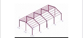 Oceľová Konštrukcia Haly 10x20x4 m Garáž - 3