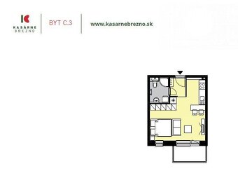 1izbový byt C9 v novostavbe - Kasárne Brezno - 3