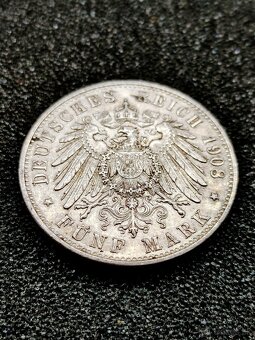 5 marka 1908 Wurttemberg Kaissereich TOP - 3