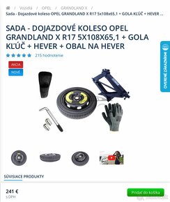 Predám dojazdové koleso 5x108,  17" - 3