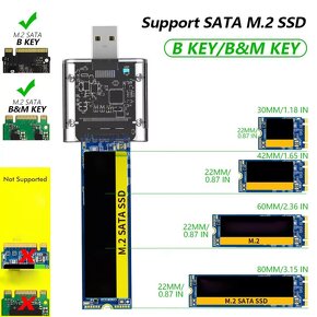 Transparent USB 3.0 SSD Enclosure M.2 NGFF State Hard D - 3